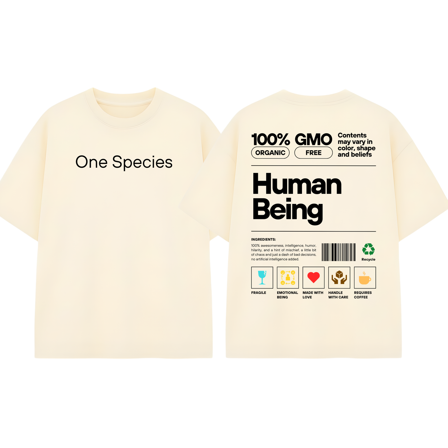 One Species – Human Being Oversized T-Shirt