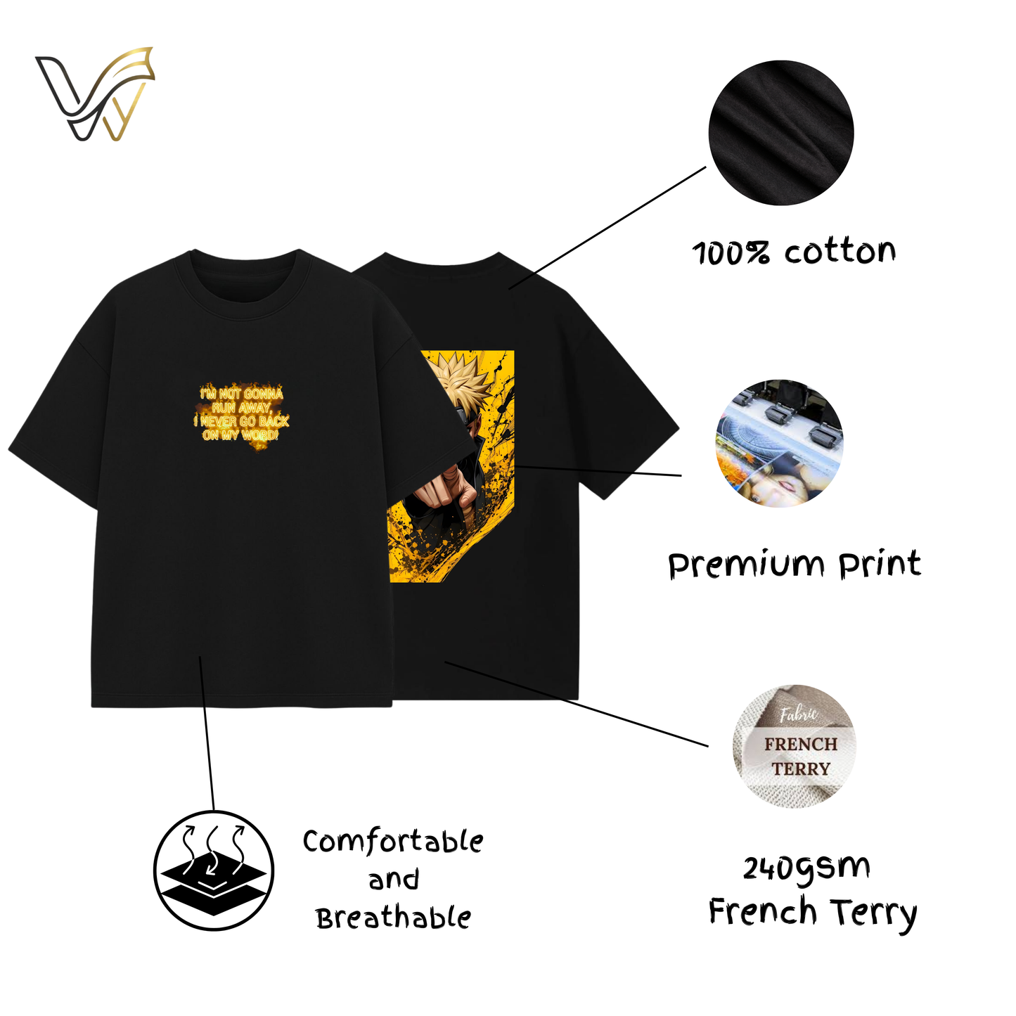 Anime-inspired Naruto Oversix T-shirt