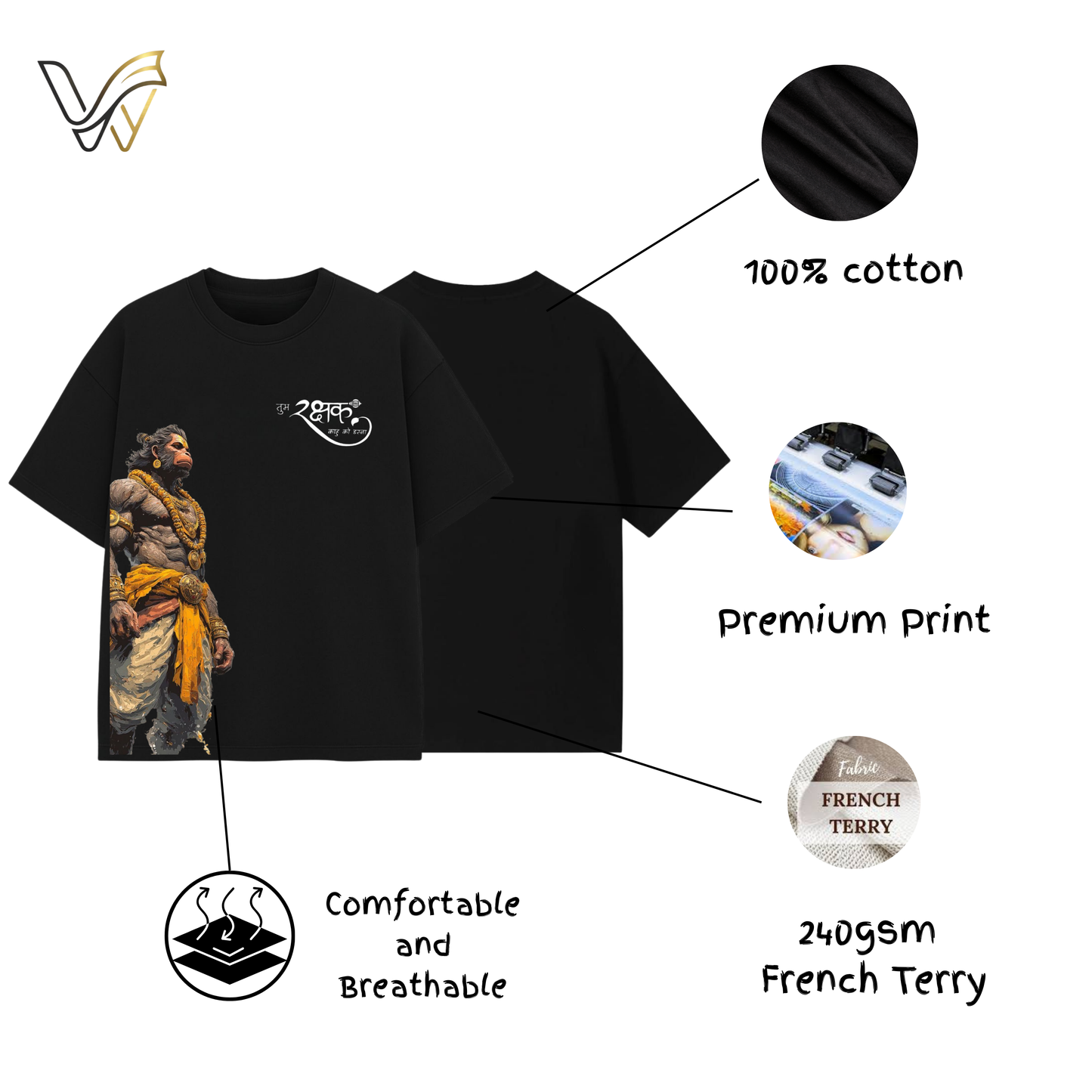Hanuman Ji-inspired Oversized T-shirt