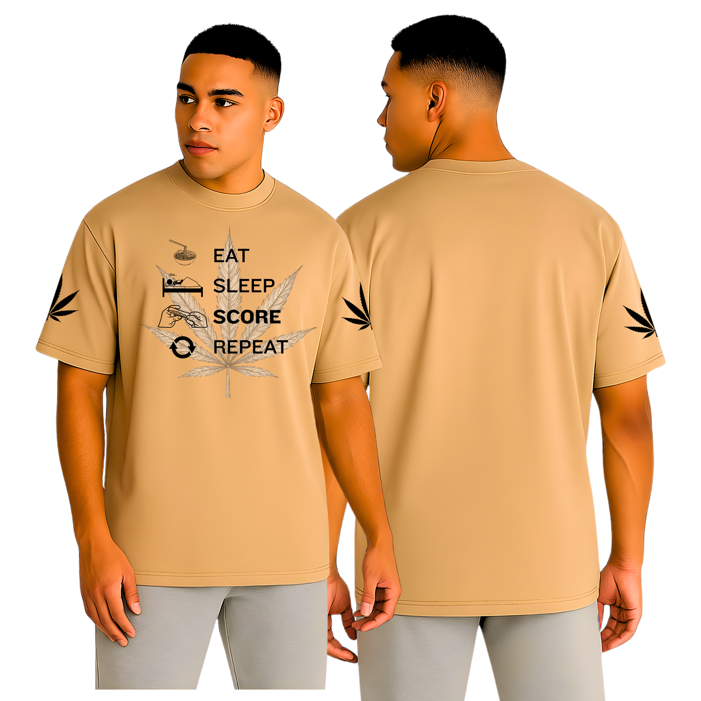 Eat Sleep Score Repeat Oversized T-Shirt