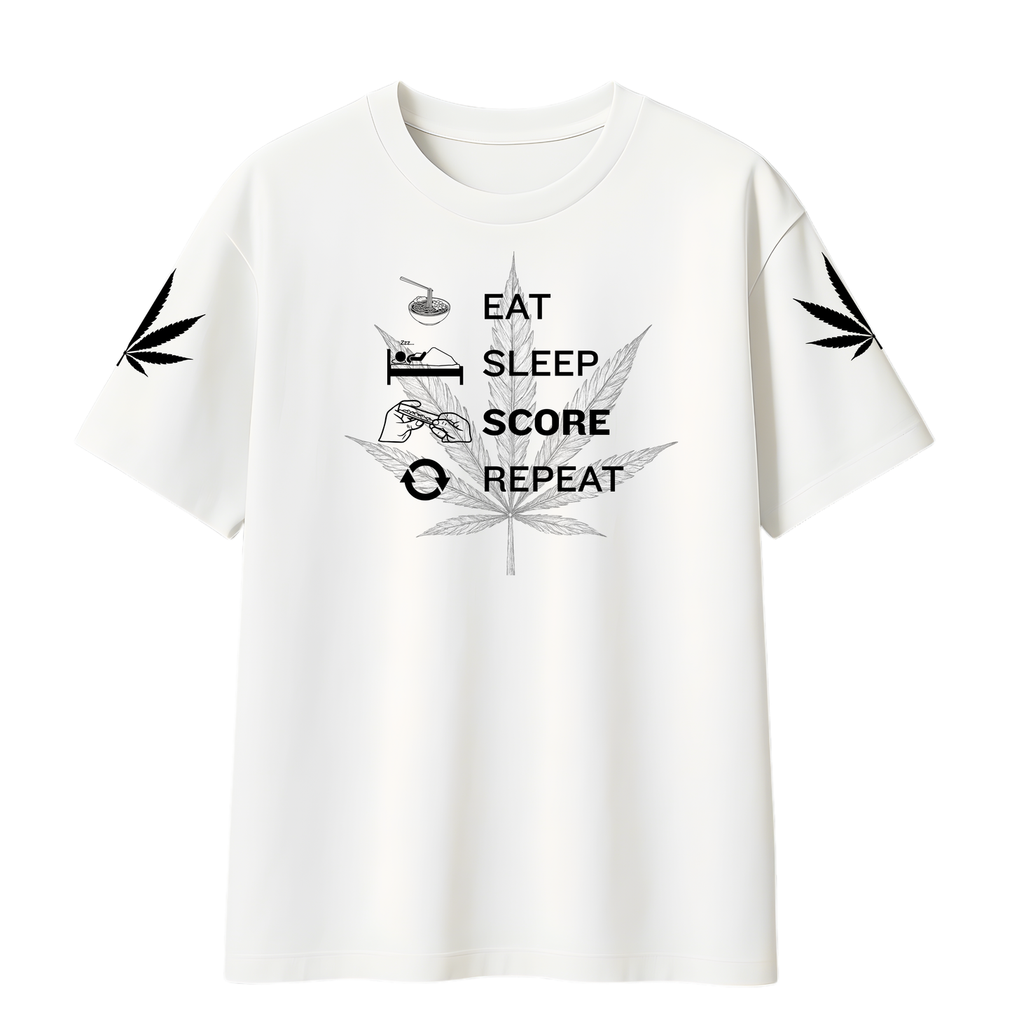Eat Sleep Score Repeat Oversized T-Shirt