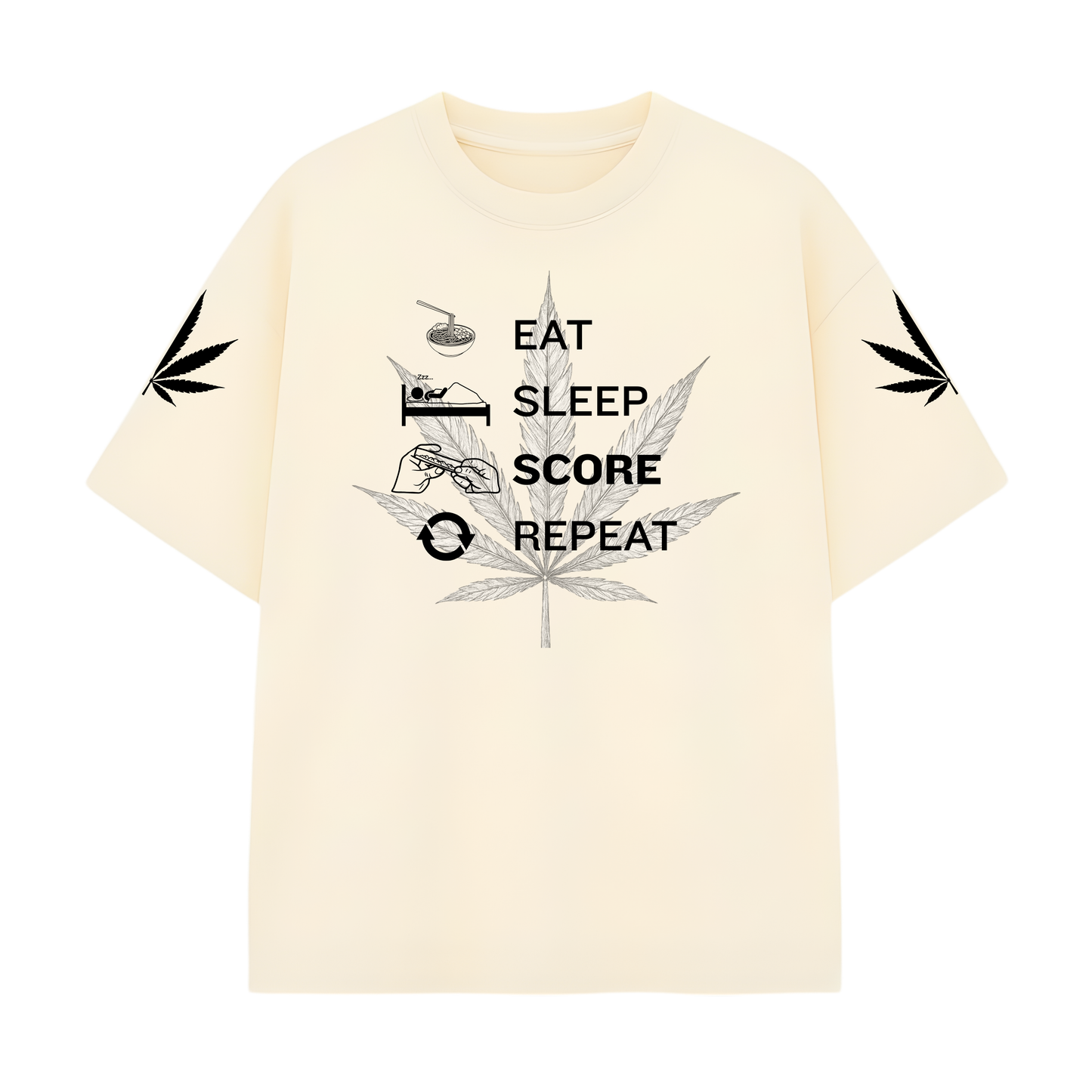 Eat Sleep Score Repeat Oversized T-Shirt