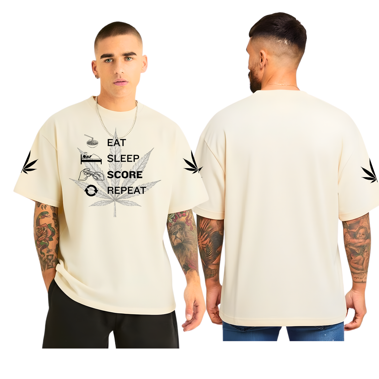 Eat Sleep Score Repeat Oversized T-Shirt