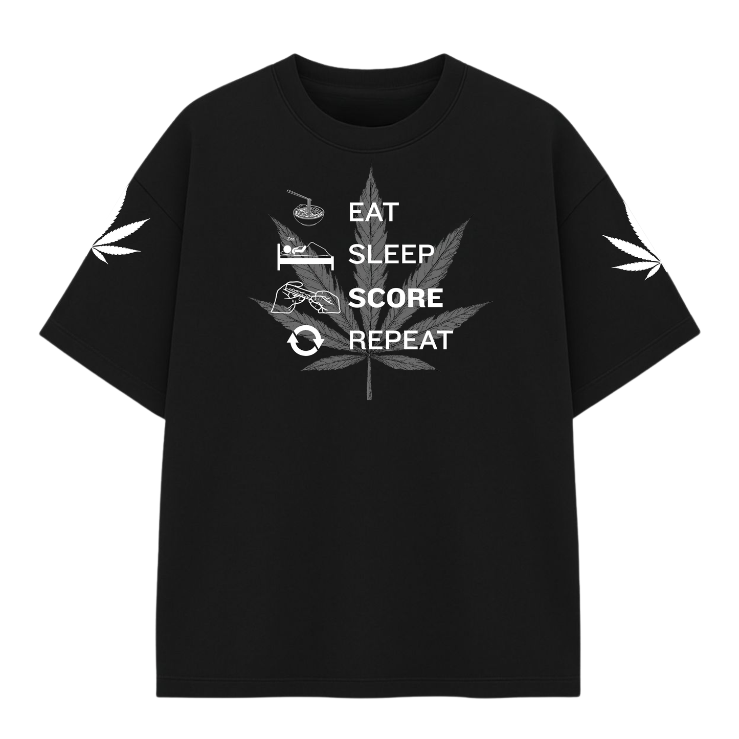 Eat Sleep Score Repeat Oversized T-Shirt