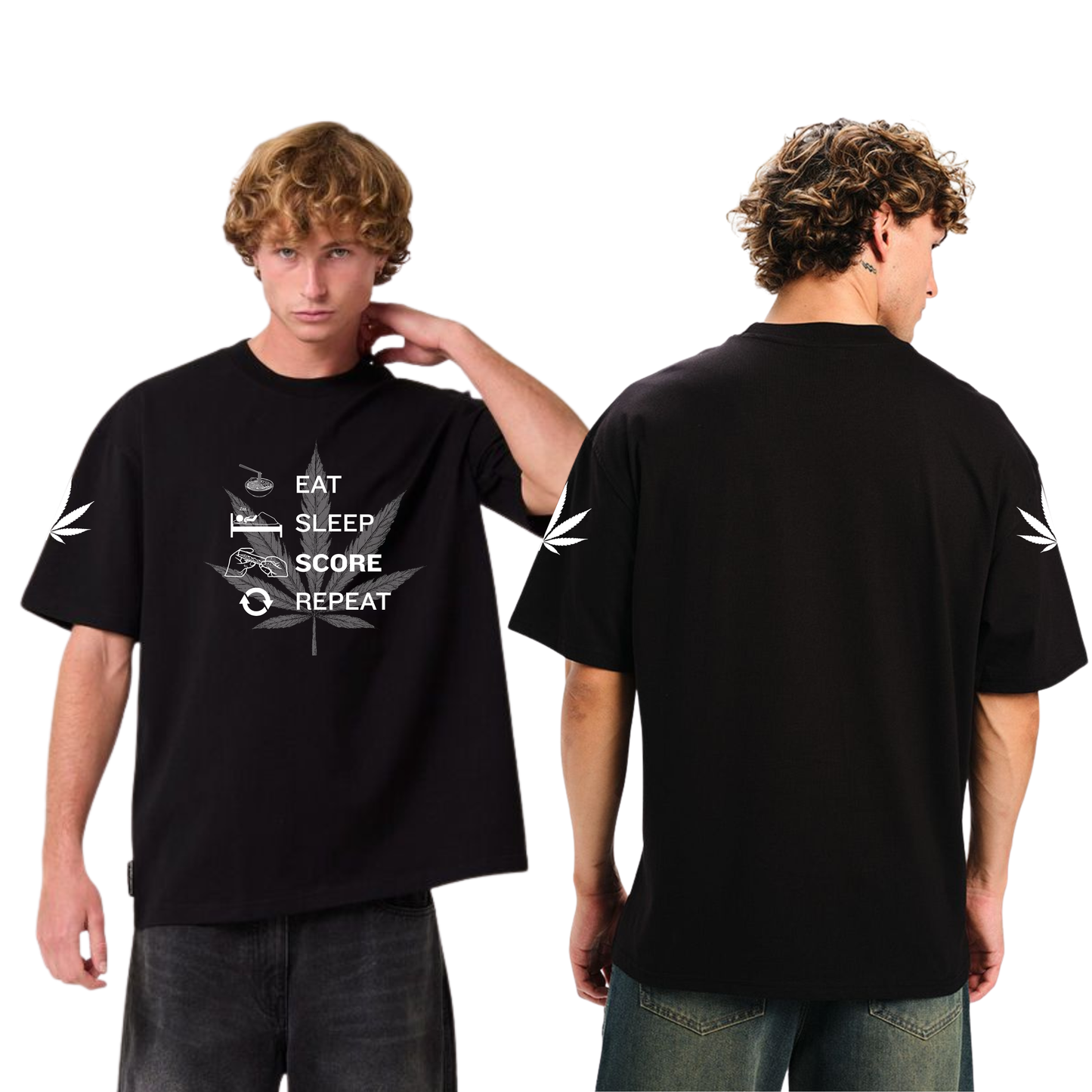 Eat Sleep Score Repeat Oversized T-Shirt