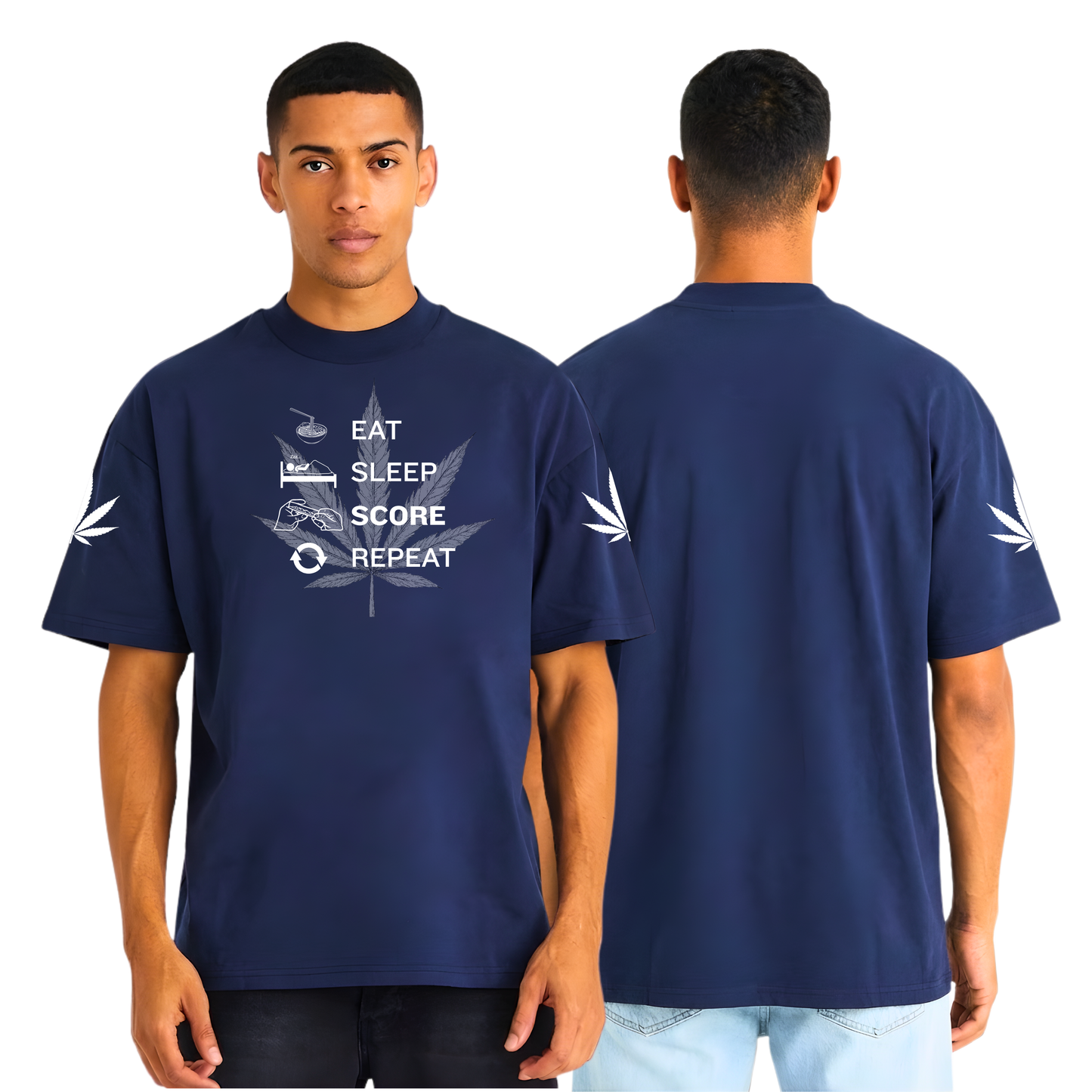 Eat Sleep Score Repeat Oversized T-Shirt