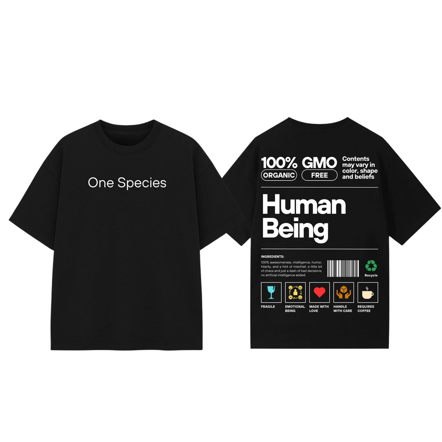 One Species – Human Being Oversized T-Shirt