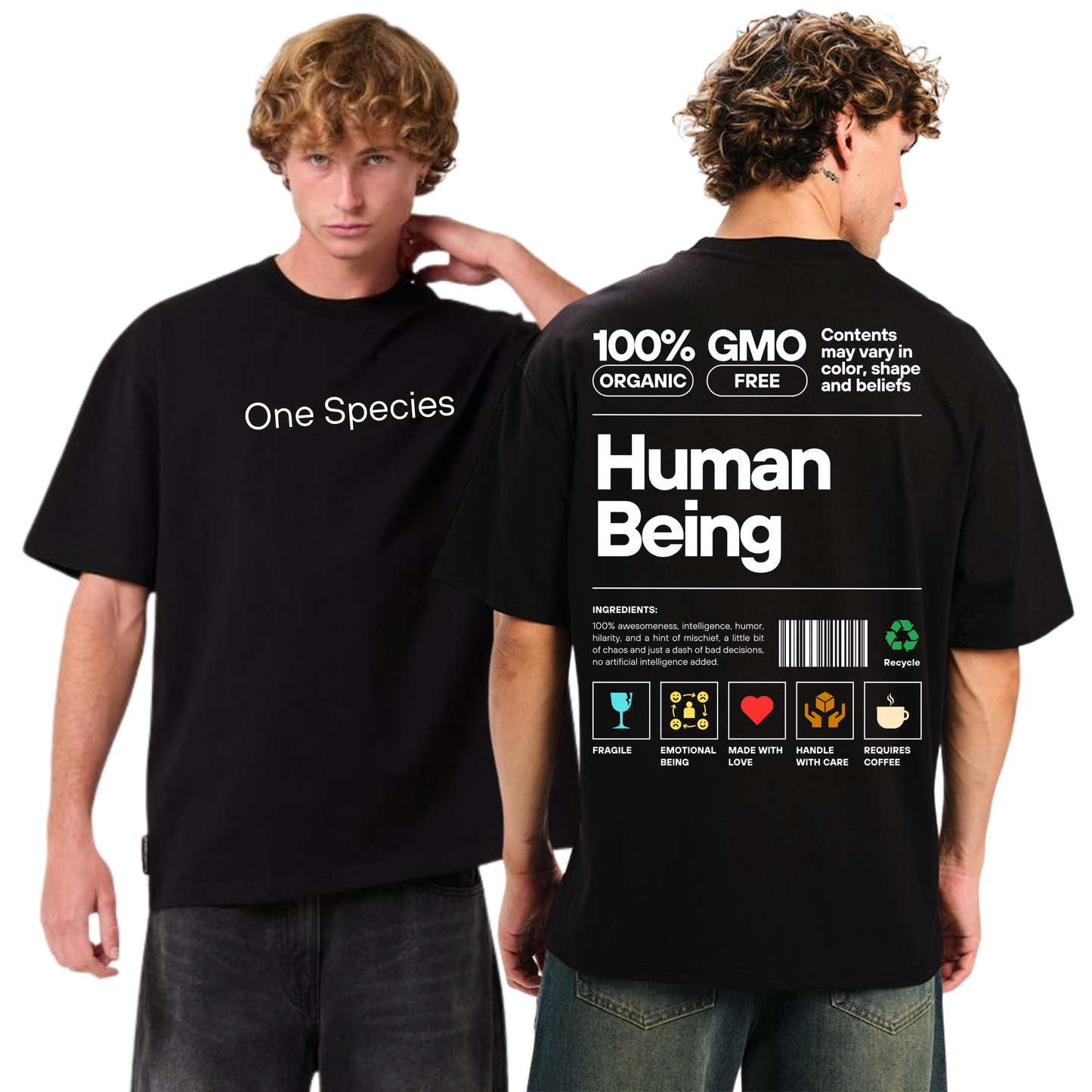 One Species – Human Being Oversized T-Shirt