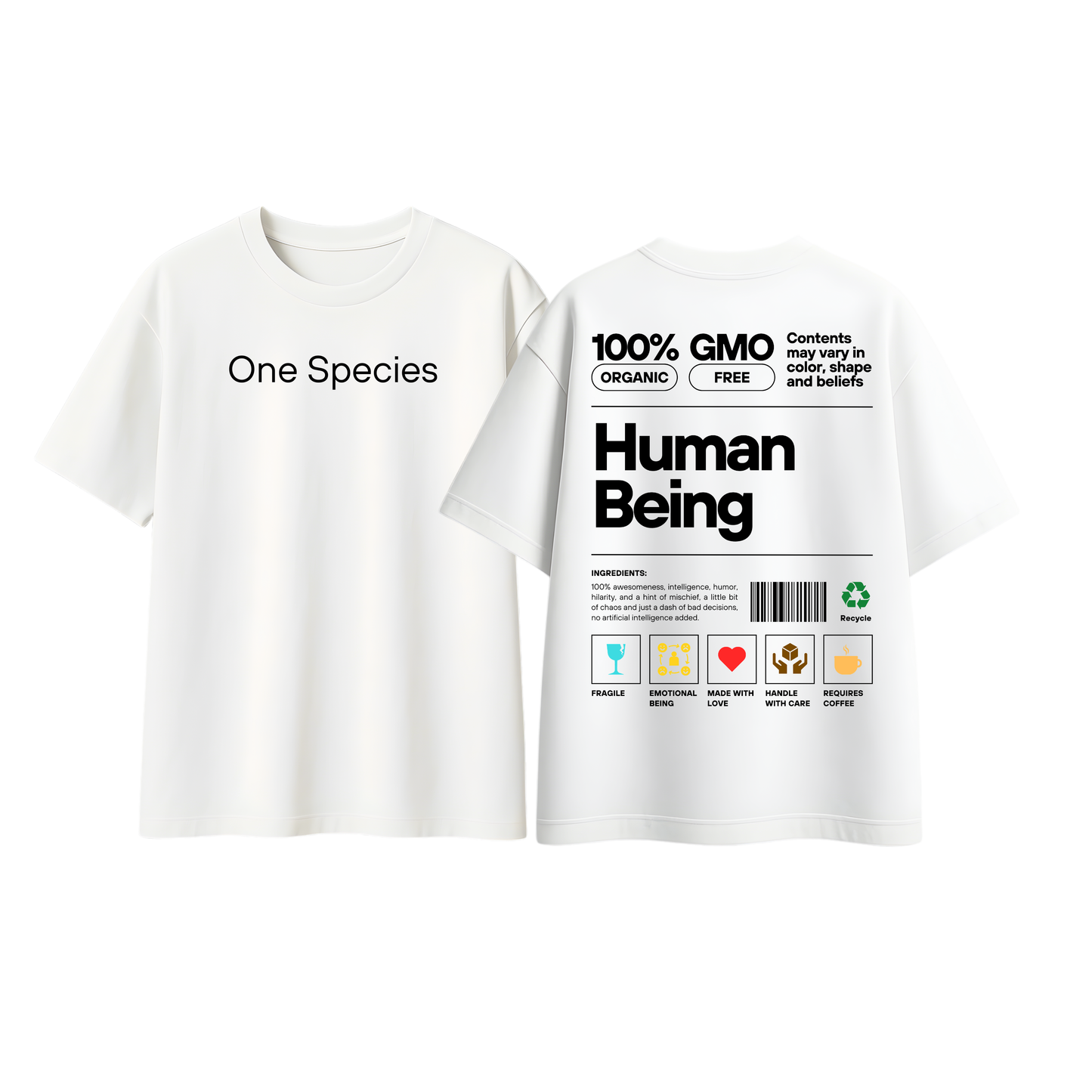 One Species – Human Being Oversized T-Shirt