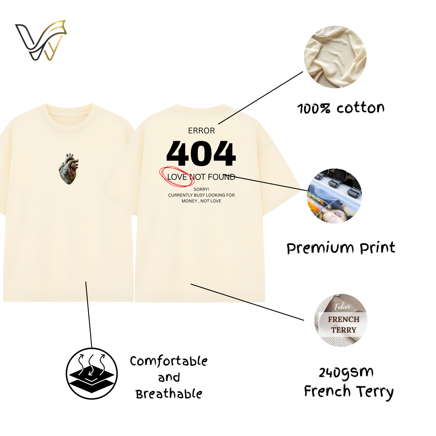 404 Love Not Found Oversized T-Shirt